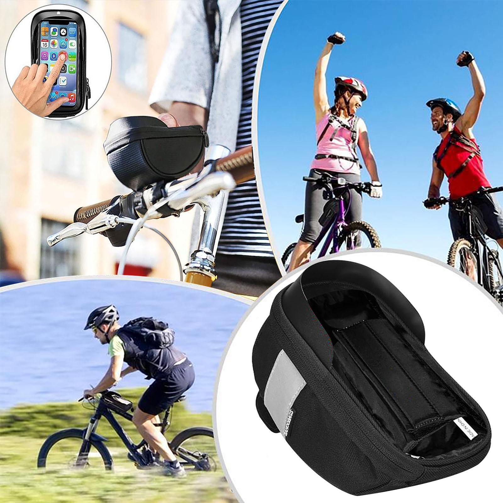 Cycling Gear Display - Su geçirmez Bisiklet Telefonu Çantası Gidon