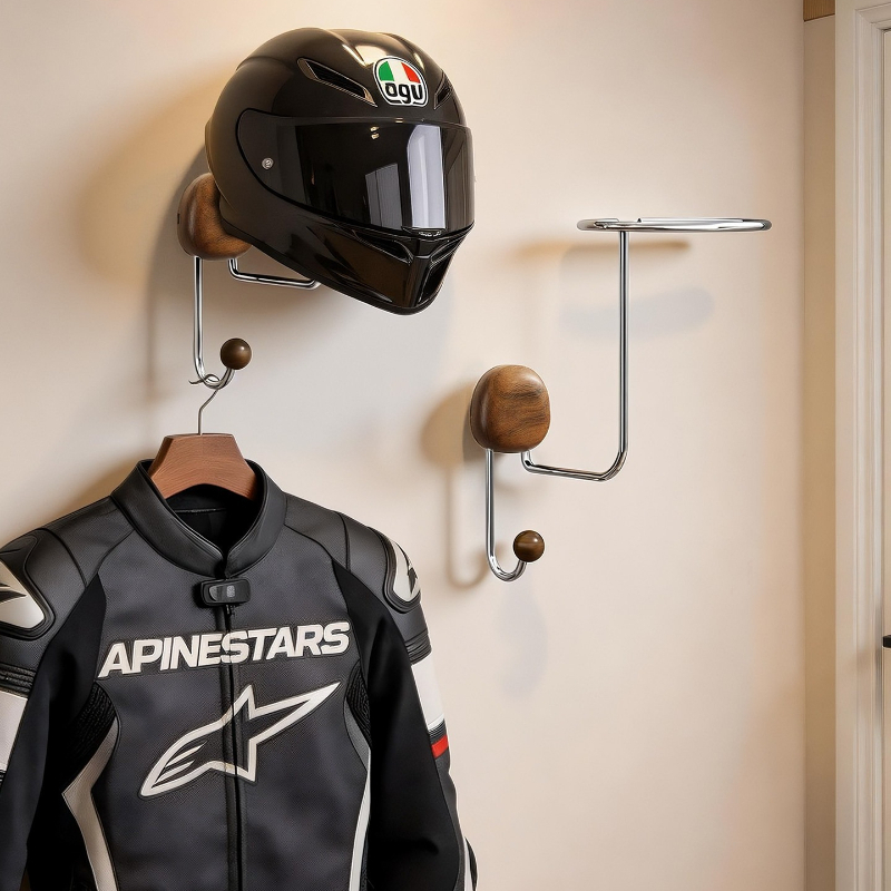 Cycling Gear Display - Duvara Monte Kask Saklama Rafı Deliksiz